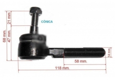 RÓTULA DIRECCIÓN CÓNICA 14 MM